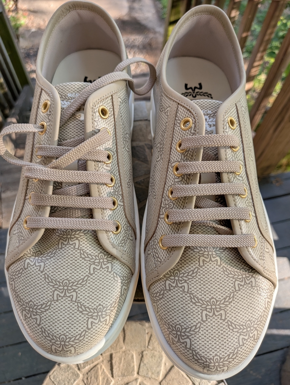 Extremely Rare MCM Beige/Tan Skyward Platform Lauretos.Sneakers